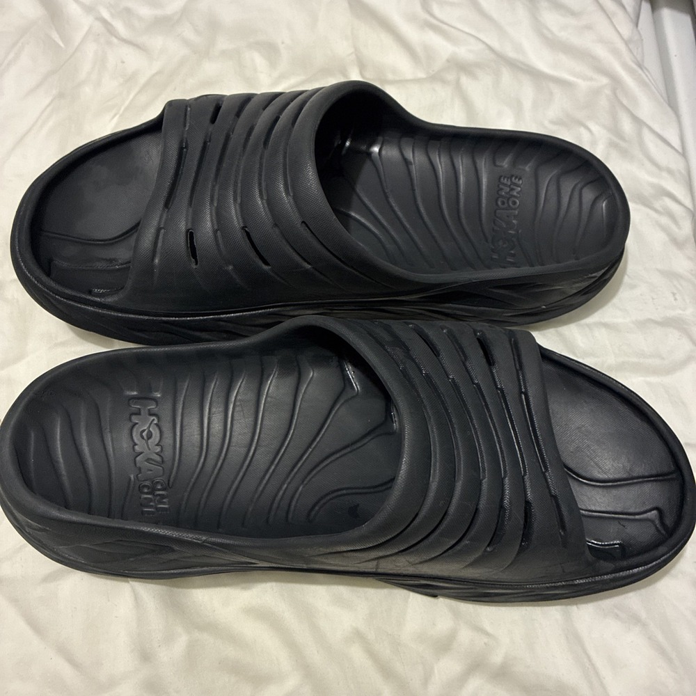 Hoka One One Ora Recovery Slide Shoes Mens Size 12 Black Comfort Sandals Foam